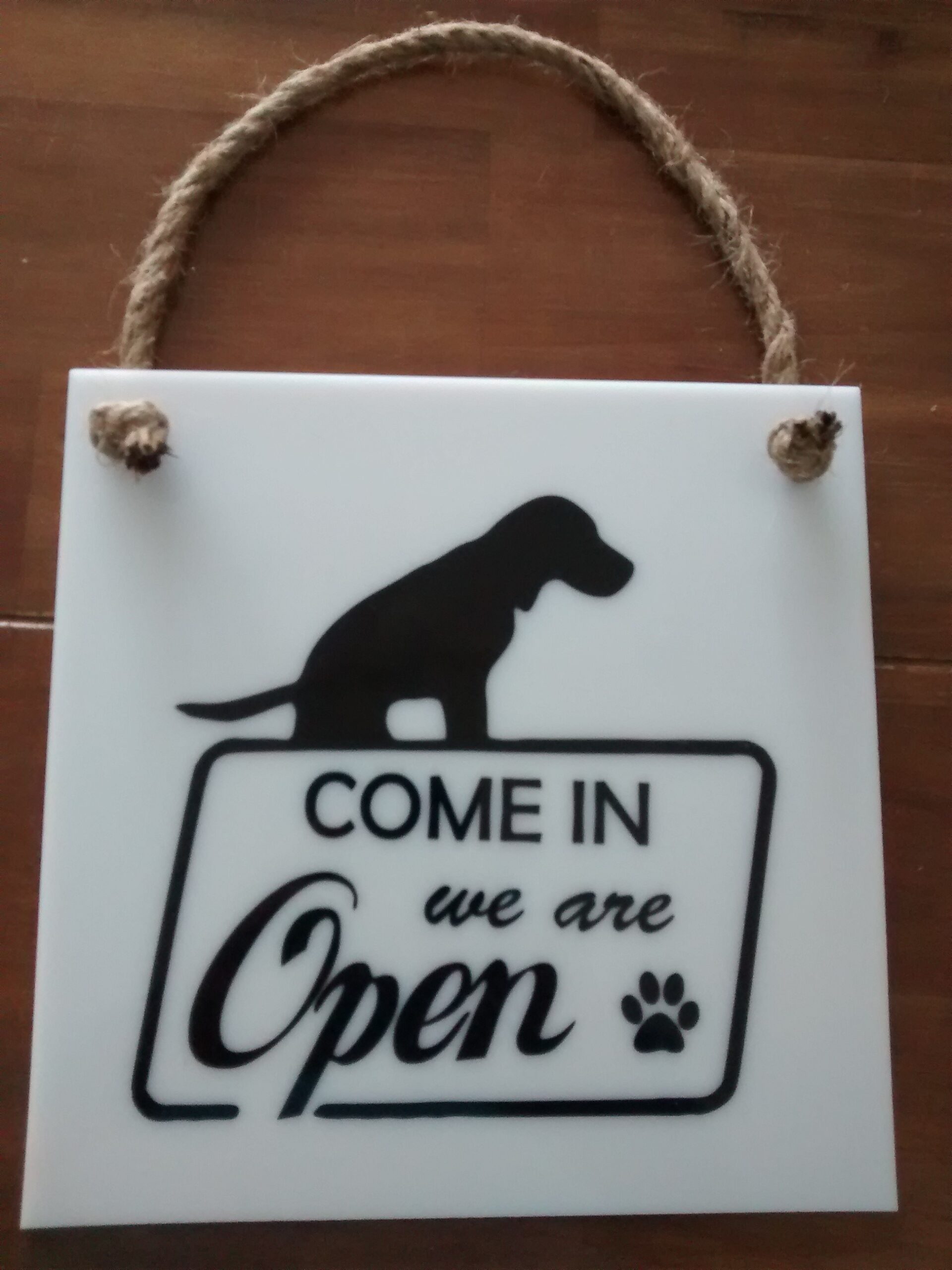 Bord met eigen tekst