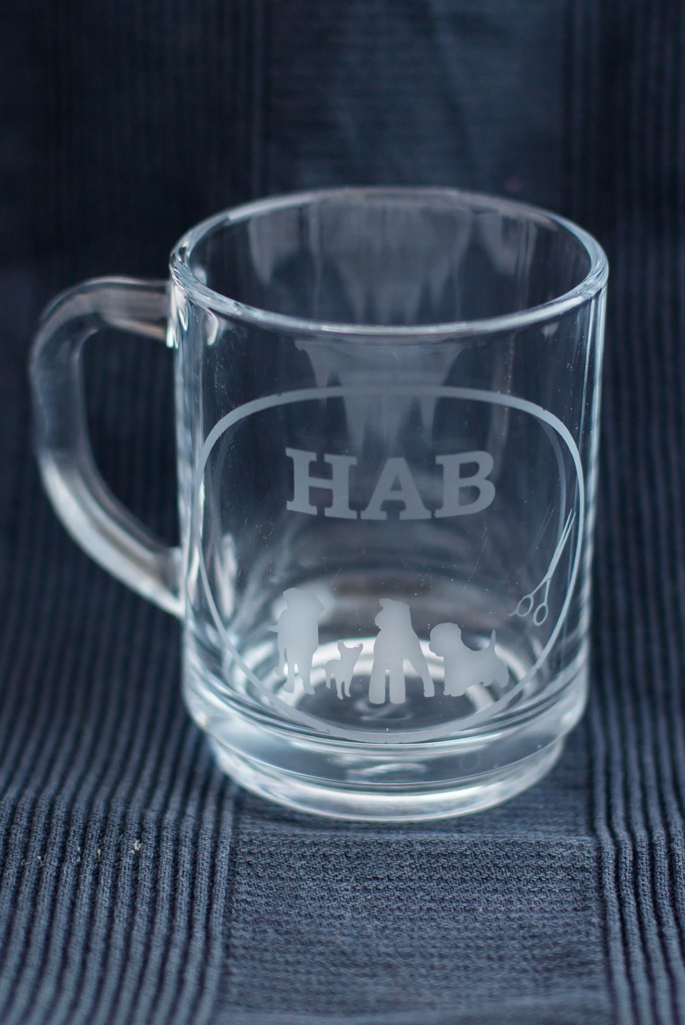 Theeglas recht met logo